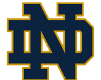 University of Notre Dame block letters navy and gold logo