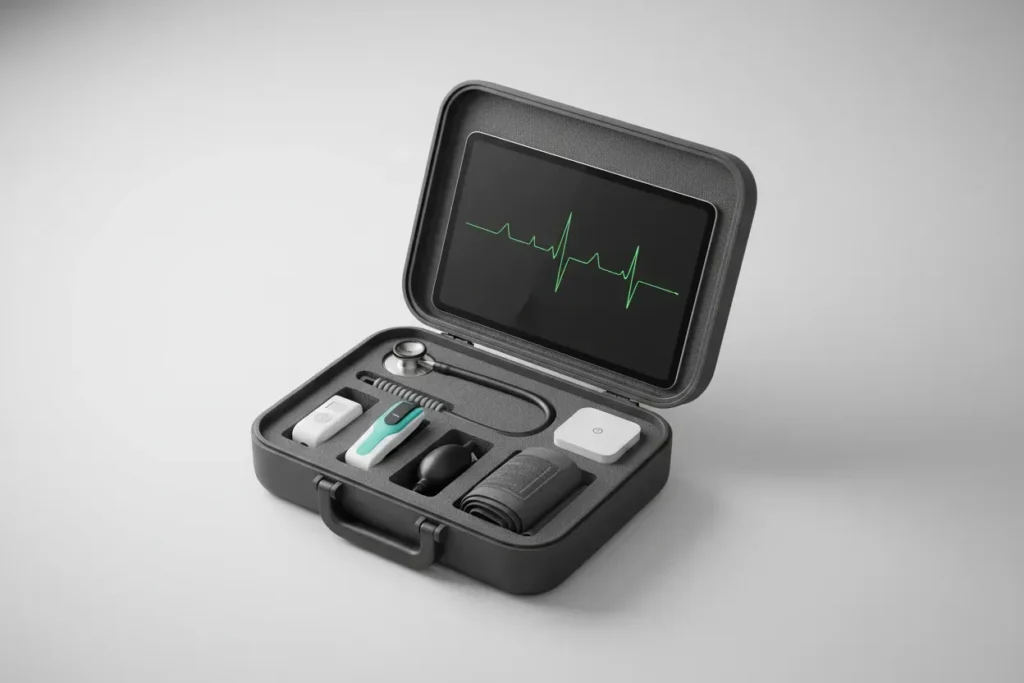 featured-image-11-Unique-Approaches-to-Address-Healthcare-Disparities-Lessons-Learned Meditch Today features Life Backup Plan in its "11 Unique Approaches to Address Healthcare Disparities: Lessons Learned" article. Image is of an electronic heart monitor and devices